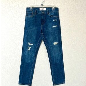 Levi's Denim Jean Regular Taper Distressed Blue size 16